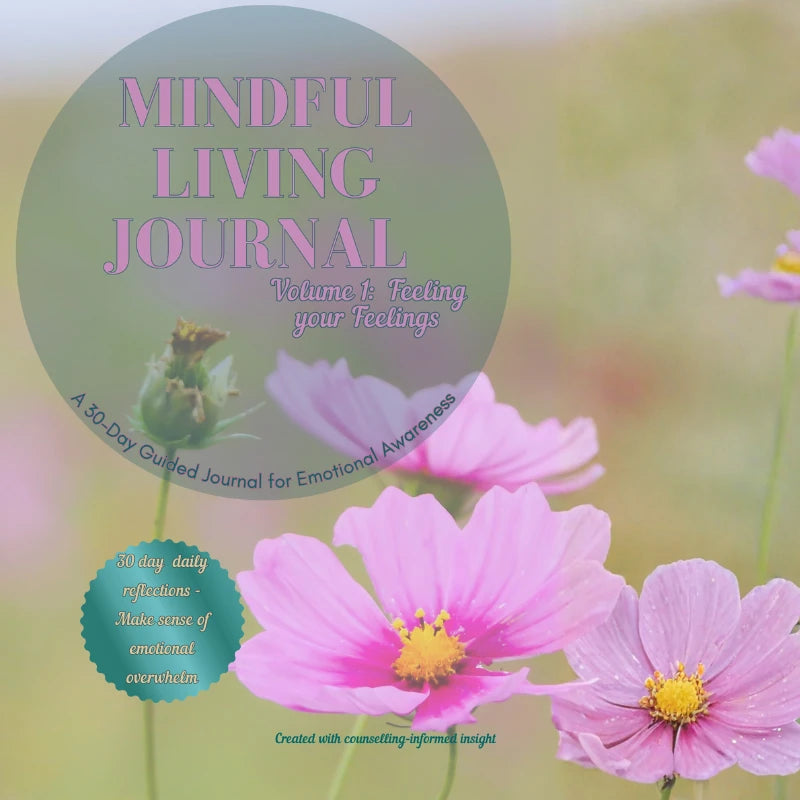 Mindful Living Journal digital PDF cover with soft floral design