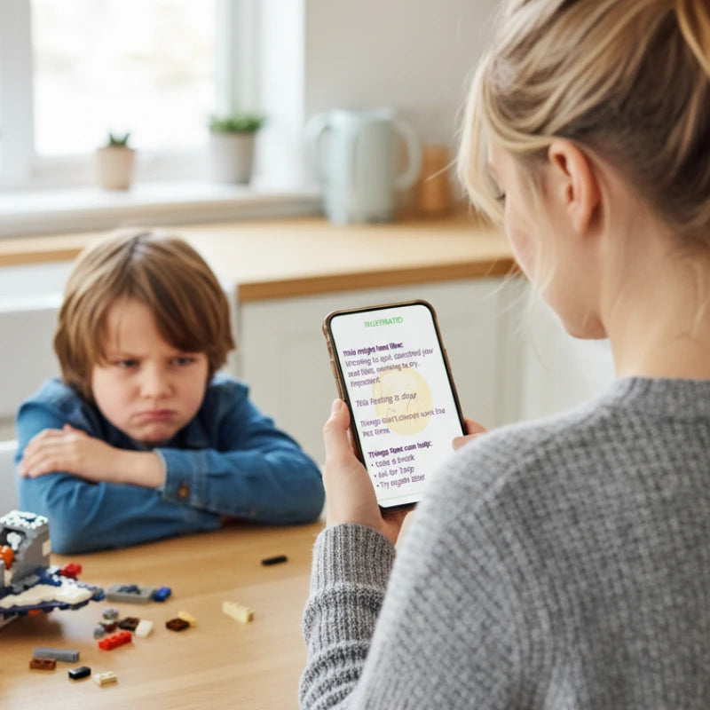 JoyClik digital mindful parenting resource used by a mother and her son