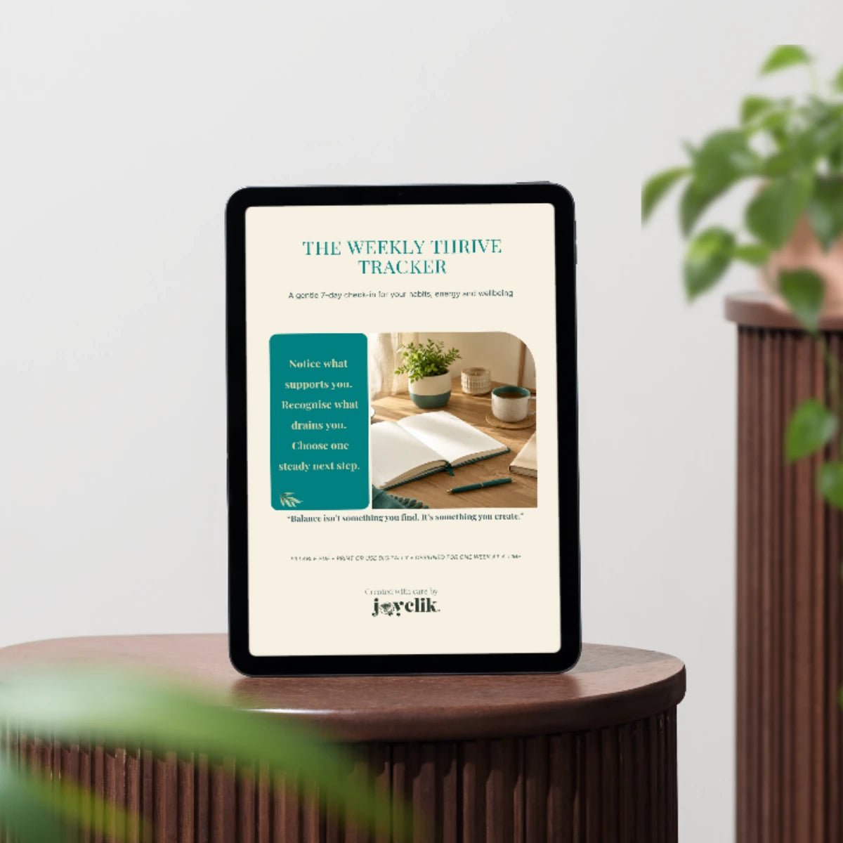 Thrive Wellness Tracker free digital resource from JoyClik™